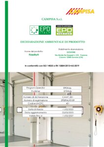 Certificazione Ambientale EPD Azienda Campisa 2023